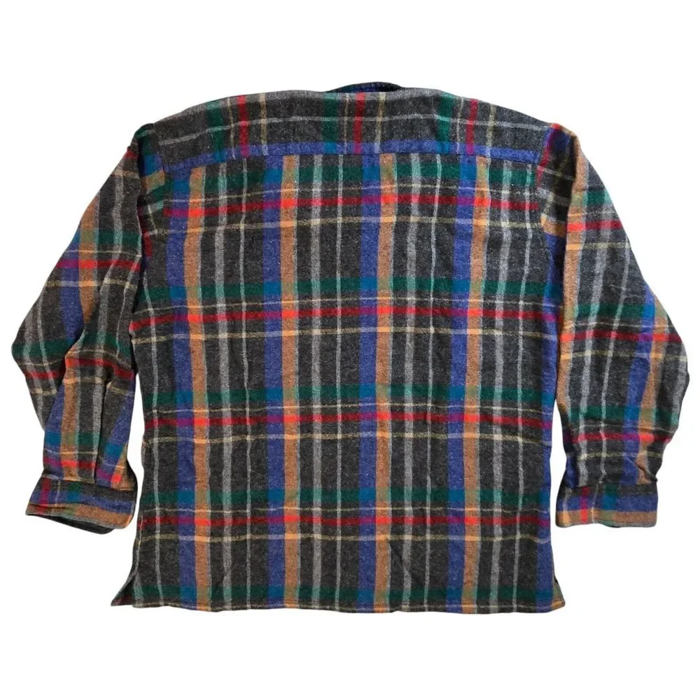 Ballymoor Vintage Plaid Flannel Shirt 70's 80's Rockabilly Surf Wool Outdoors - Picture 2 of 6